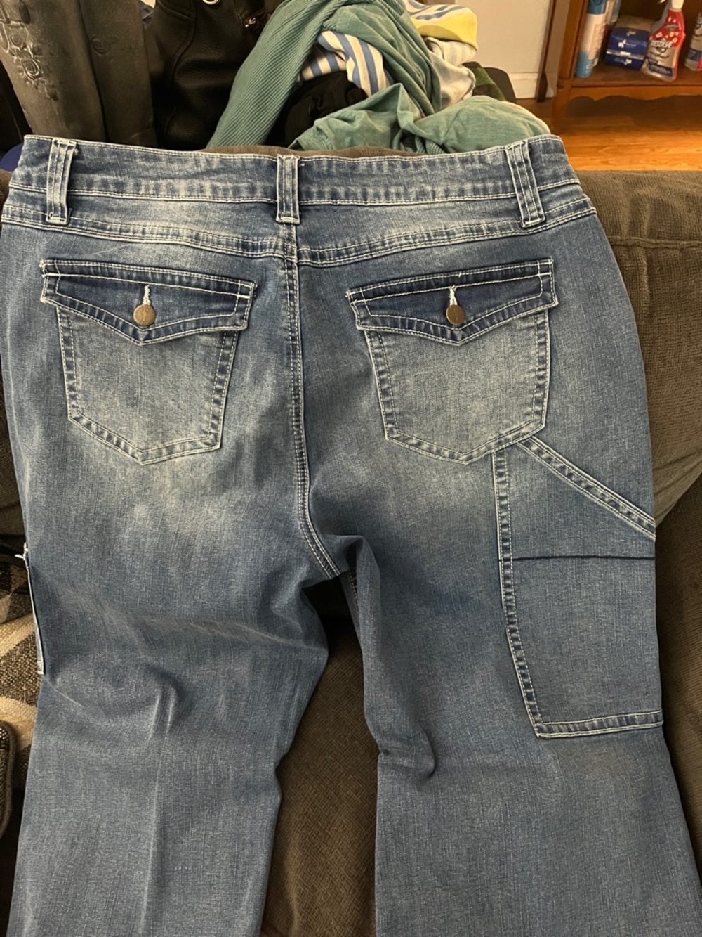 Women's Flamingals  Blue Washed Utility Jeans